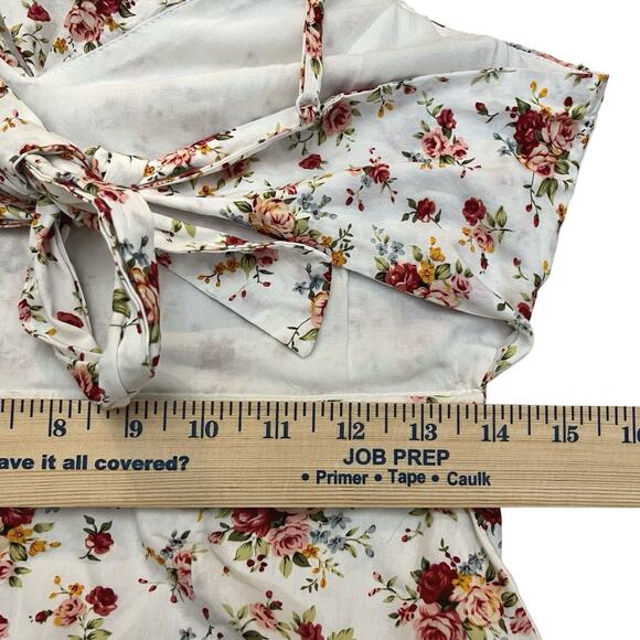 Hello Molly West Coast Represent Floral Midi Dress Size 6 Ruffle White Multi - Picture 11 of 11